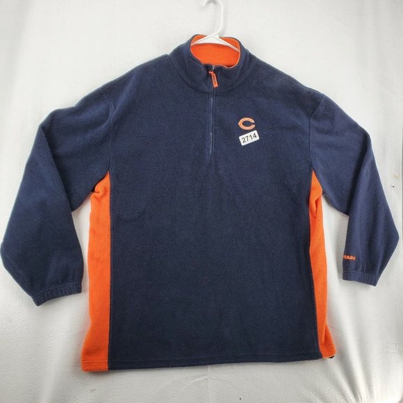 CHICAGO BEARS Sweater NFL Men's Long Sleeve 1/4 Zip Pullover Blue Extra Large - Picture 2 of 12